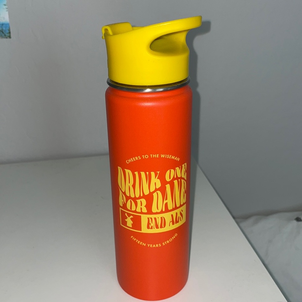 Dutch Bros drink one for Dane water bottle